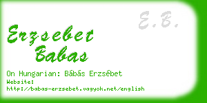 erzsebet babas business card