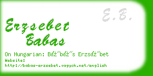 erzsebet babas business card